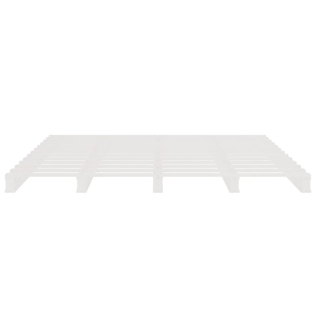Krevet od paleta bijeli 160 x 200 cm od masivne borovine