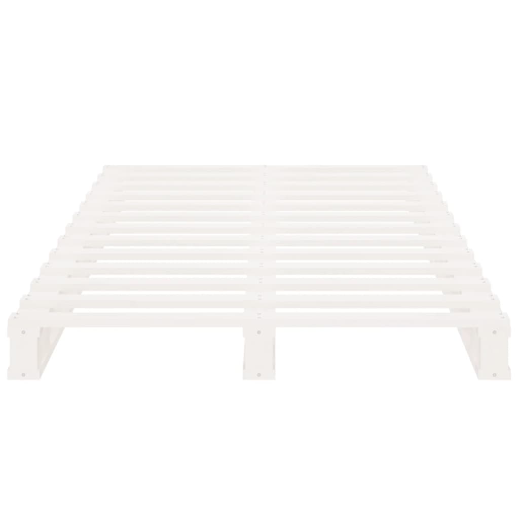 Krevet od paleta bijeli 75x190 cm od masivne borovine mali