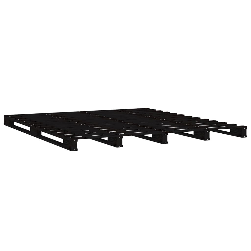 Krevet od paleta crni 120x190 cm od masivne borovine bračni