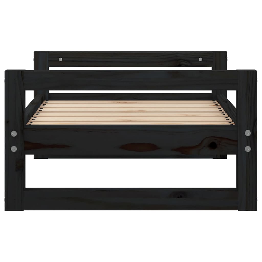 Krevet za pse crni 65,5x50,5x28 cm od masivne borovine