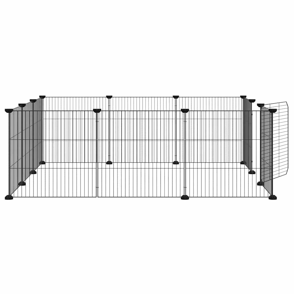 Kavez za kućne ljubimce s 12 panela i vratima crni 35x35 cm čelik