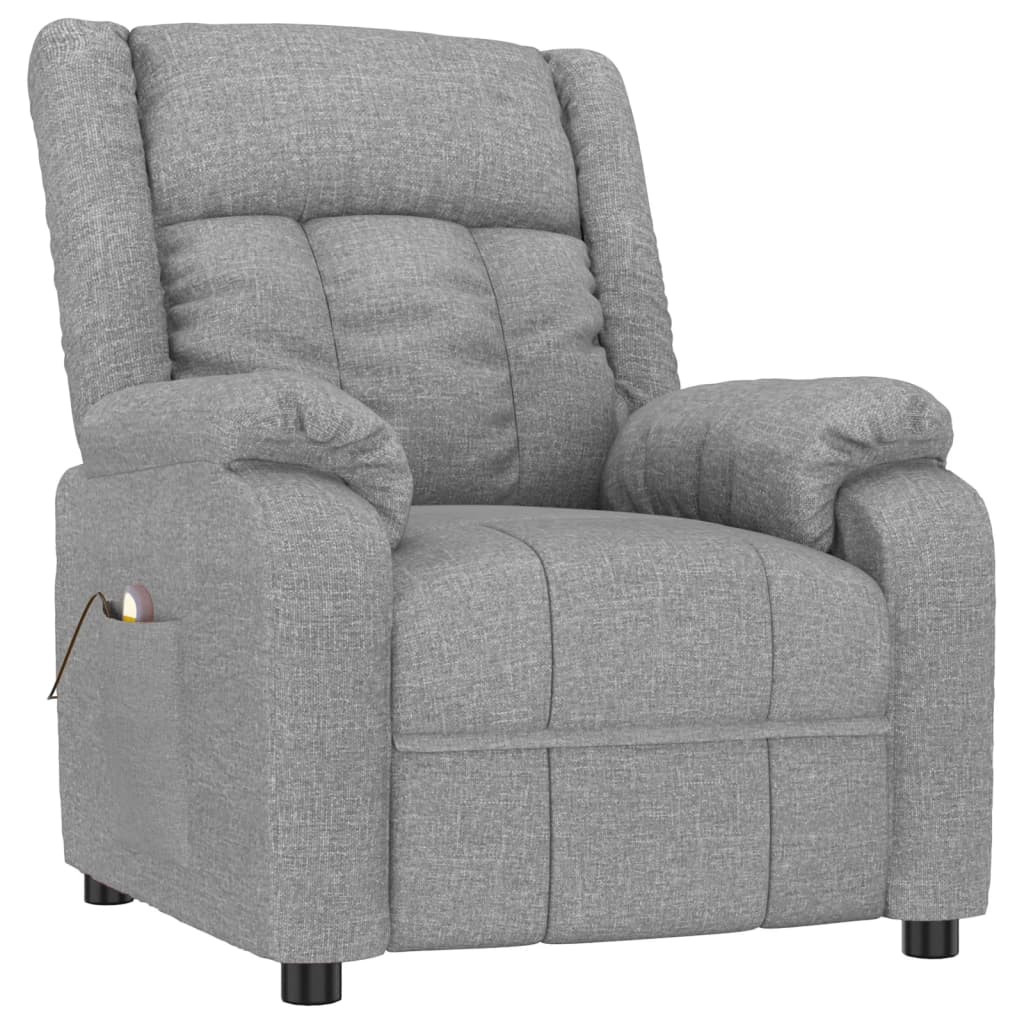 Masažna fotelja od tkanine svjetlosiva