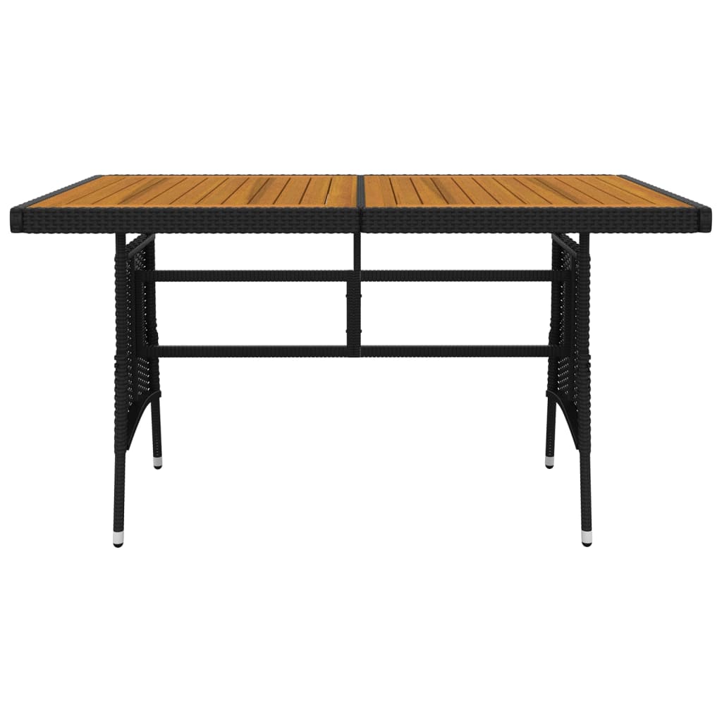 7-dijelni vanjski blagovaonski set od poliratana crni