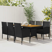 7-dijelni vrtni blagovaonski set od poliratana crni