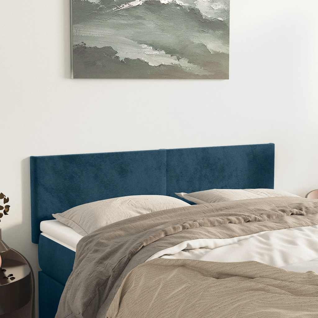 Uzglavlja tamnoplava 144x5x78/88 cm baršunasta