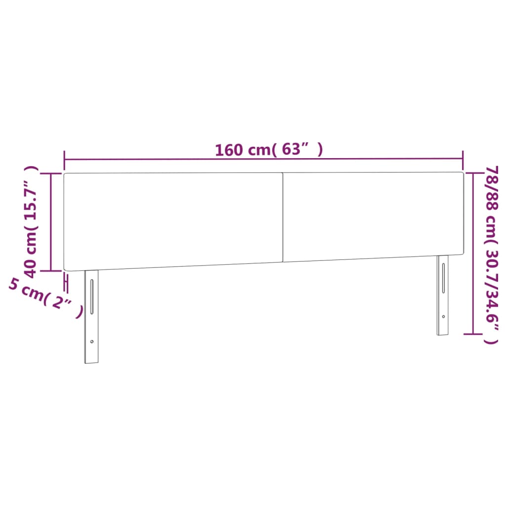 Uzglavlja krem 160x5x78/88 cm od tkanine