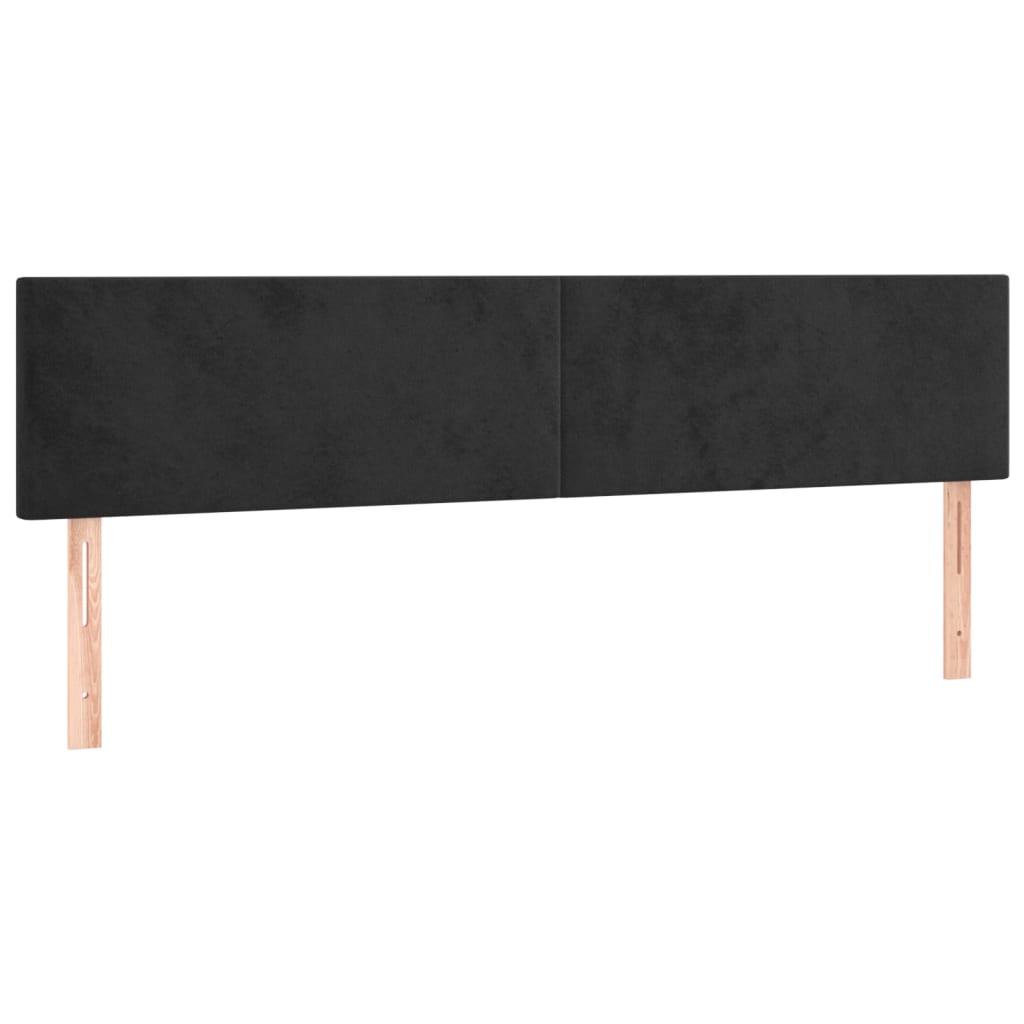 Uzglavlja crna 180x5x78/88 cm baršunasta