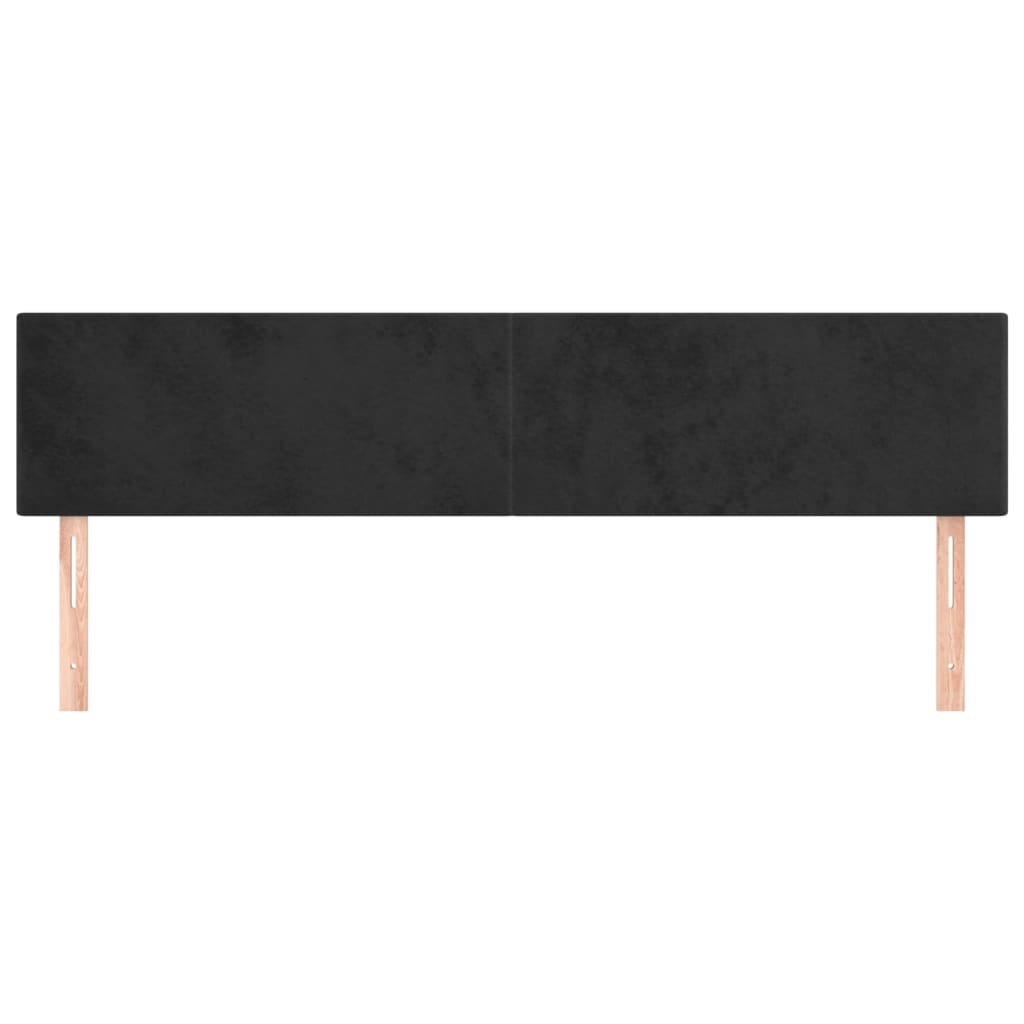 Uzglavlja crna 180x5x78/88 cm baršunasta