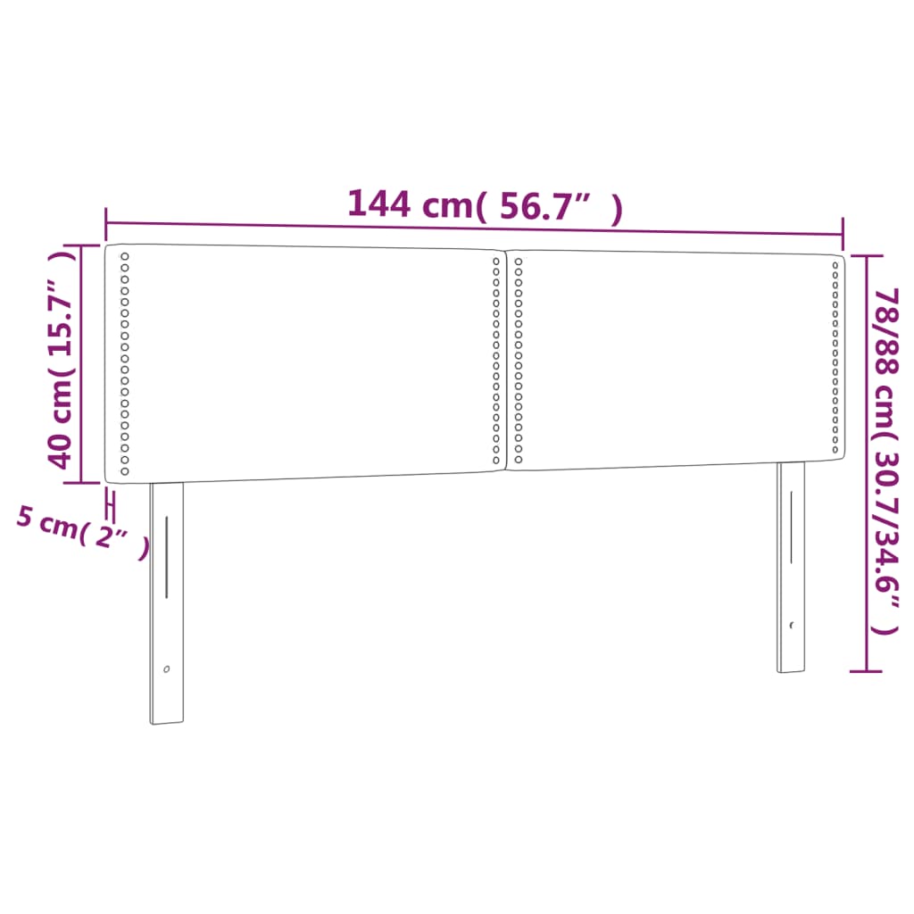 Uzglavlja krem 144x5x78/88 cm od tkanine
