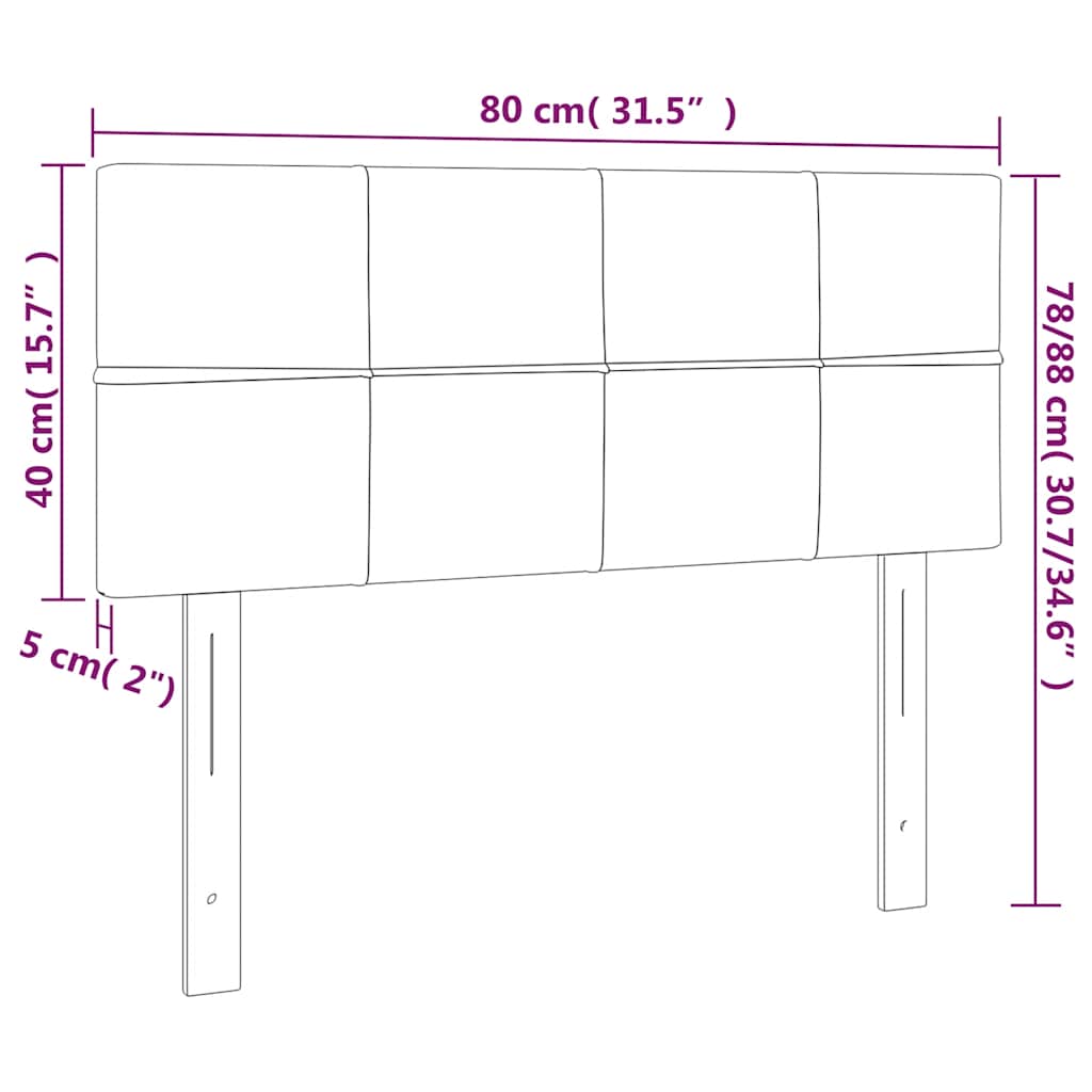 Uzglavlje crno 80 x 5 x 78/88 cm od tkanine