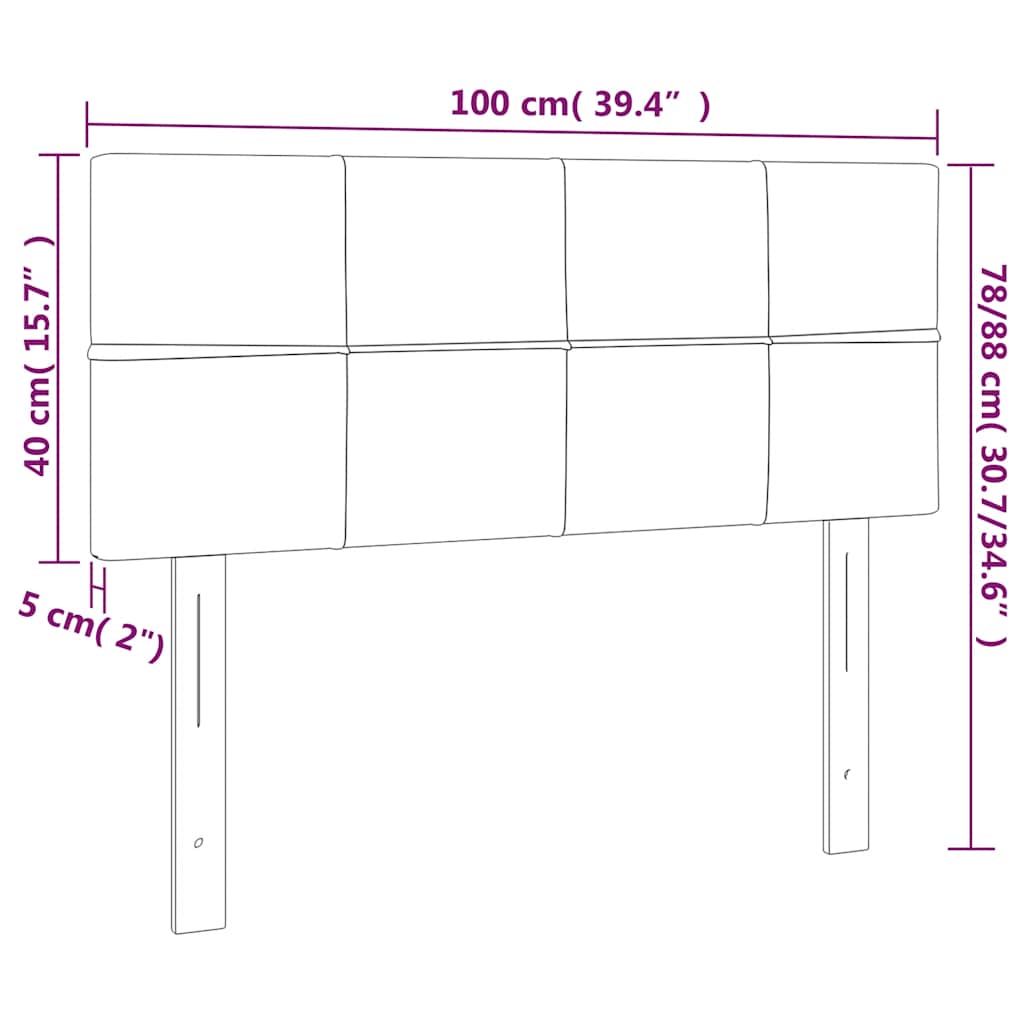 Uzglavlje crno 100x5x78/88 cm od tkanine