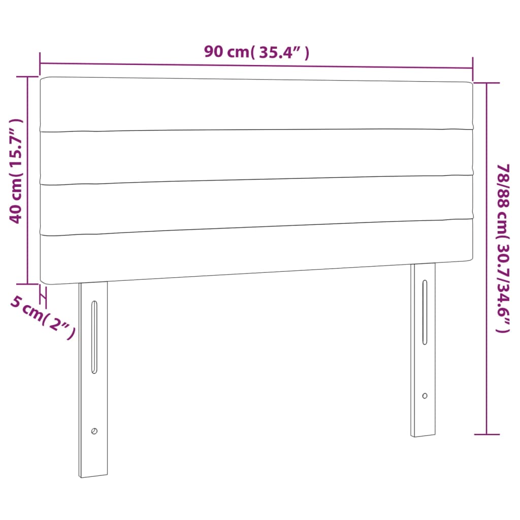 Uzglavlje krem 90x5x78/88 cm od tkanine