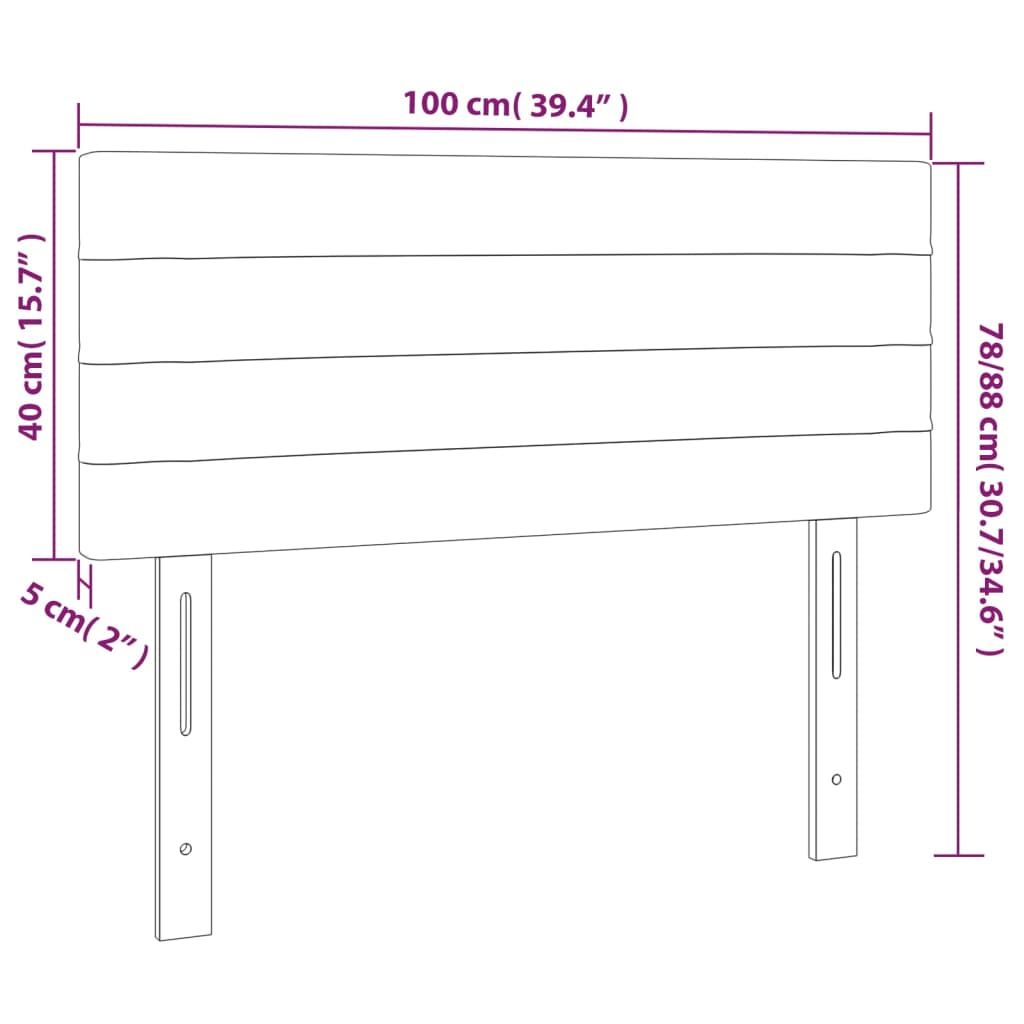 Uzglavlje krem 100x5x78/88 cm od tkanine