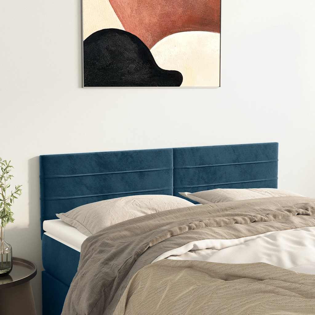Uzglavlja tamnoplava 144x5x78/88 cm baršunasta