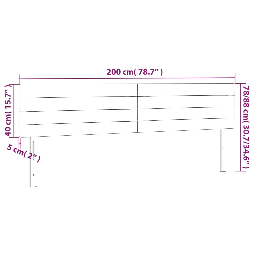 Uzglavlja plava 200x5x78/88 cm od tkanine