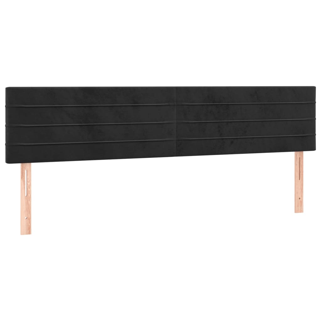 Uzglavlja crna 200x5x78/88 cm baršunasta