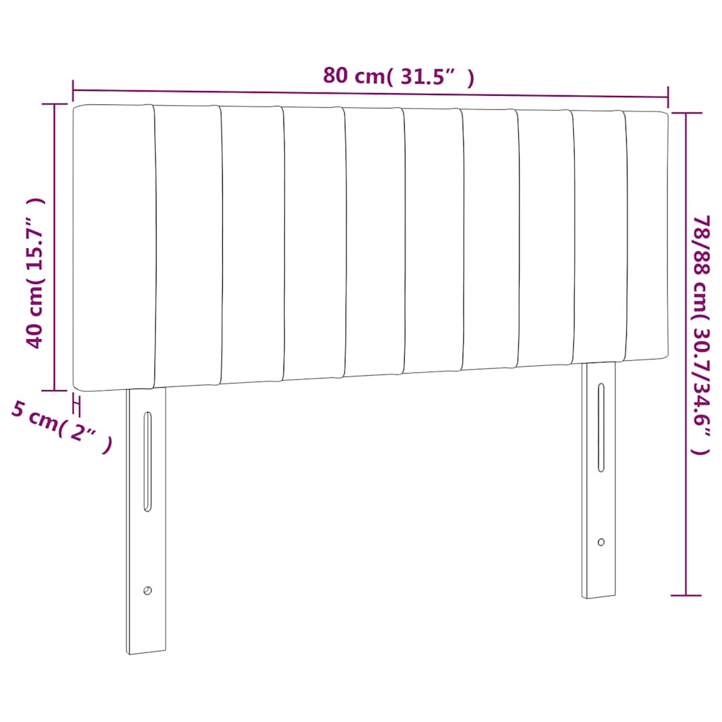 Uzglavlje crno 80 x 5 x 78/88 cm od tkanine