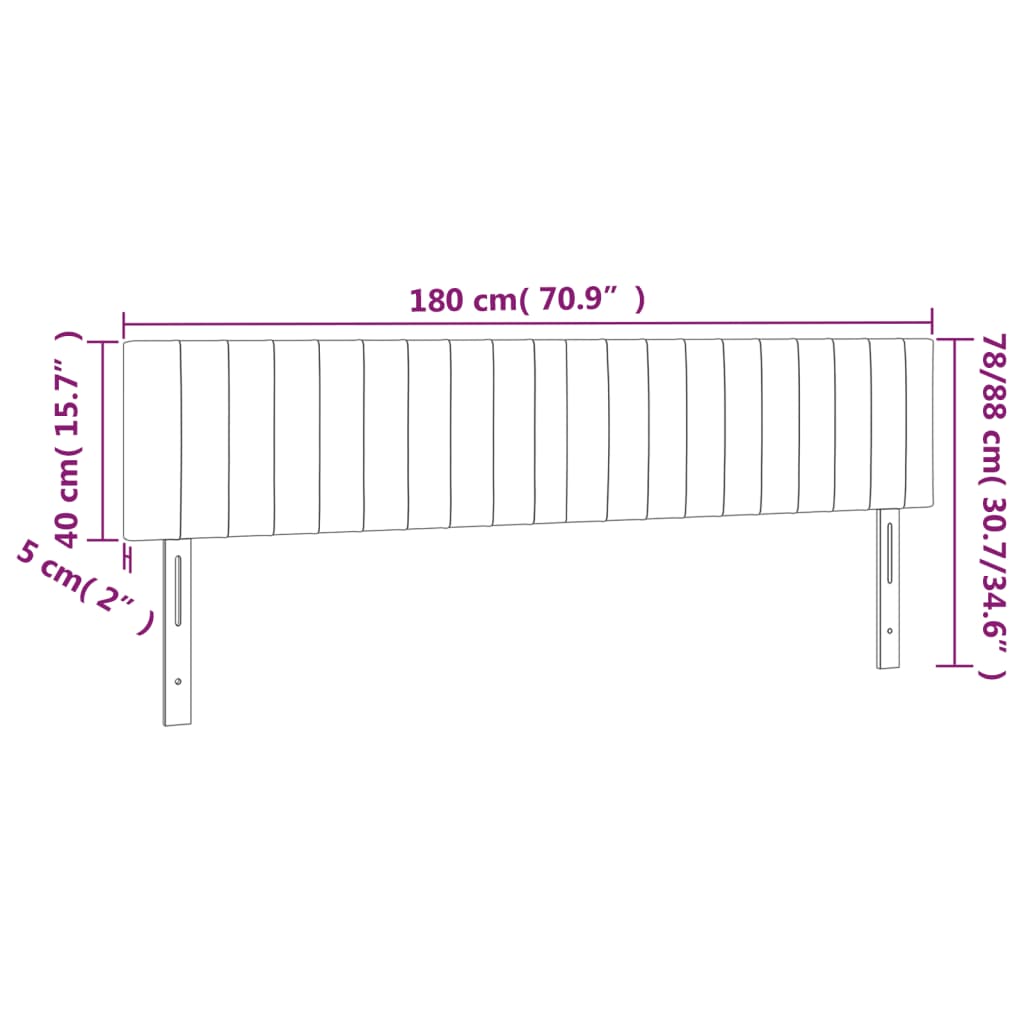 Uzglavlja crna 180x5x78/88 cm od tkanine