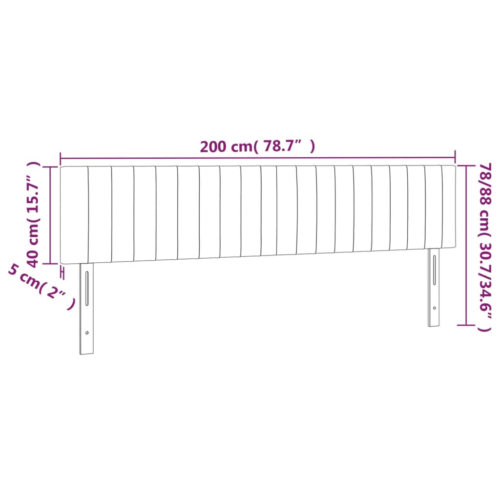 Uzglavlja krem 200x5x78/88 cm od tkanine
