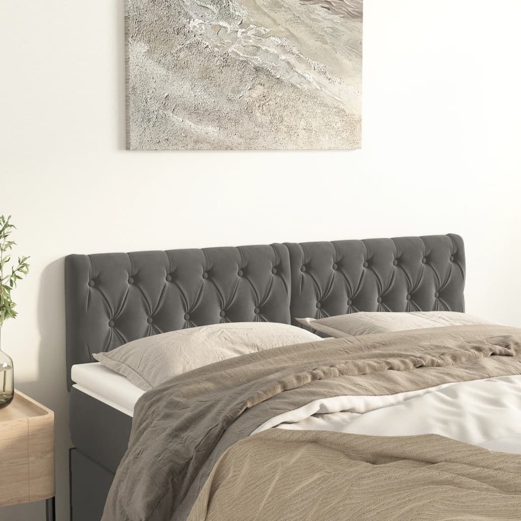 Uzglavlja tamnosiva 144x7x78/88 cm baršunasta