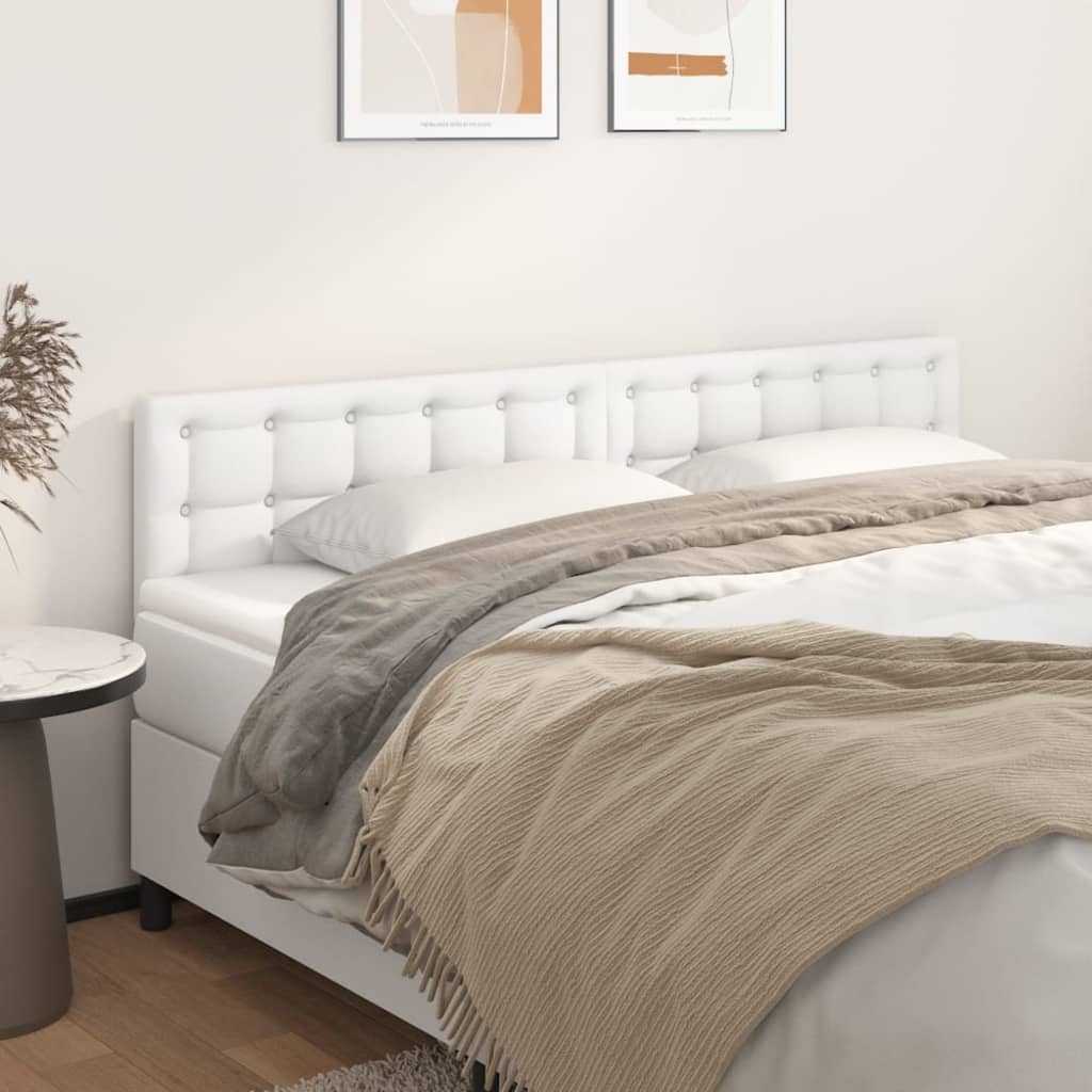 Uzglavlja bijela 160x5x78/88 cm od umjetne kože