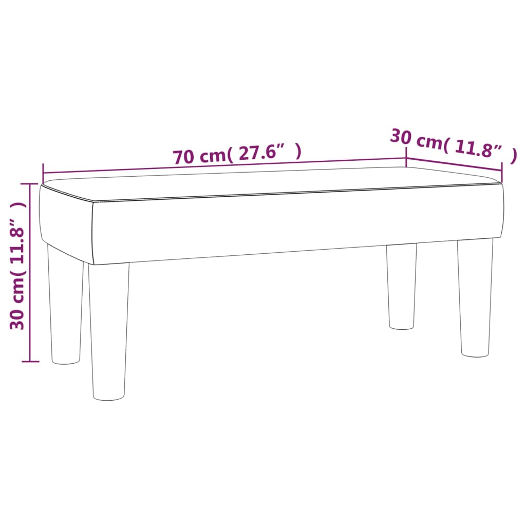 Klupa tamnosmeđa 70 x 30 x 30 cm od tkanine