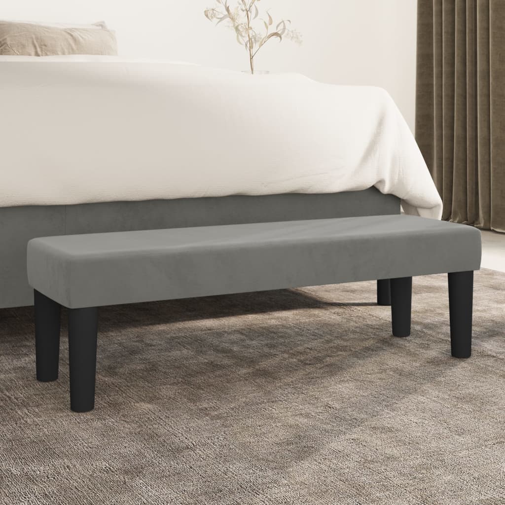 Klupa svjetlosivi 100x30x30 cm baršunasti