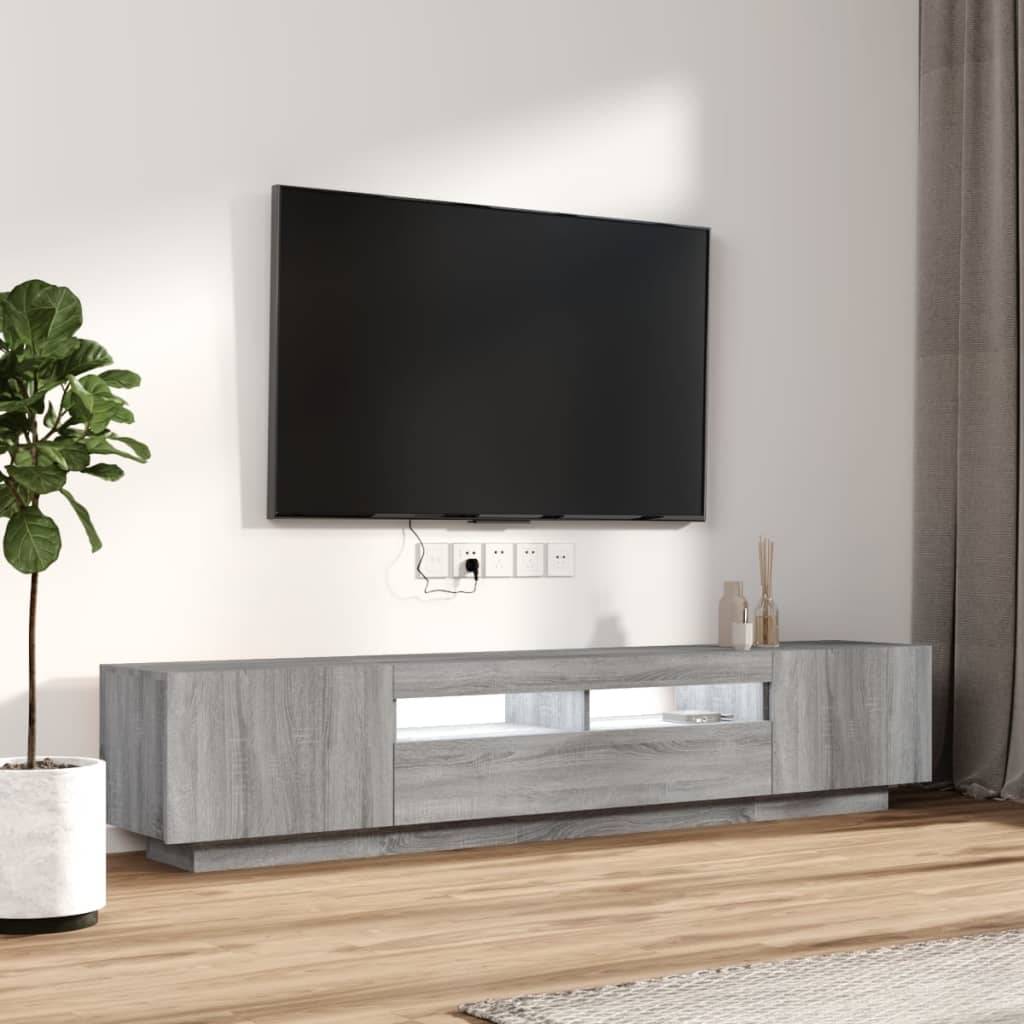 2-dijelni set TV ormarića LED boja hrasta od konstruiranog drva