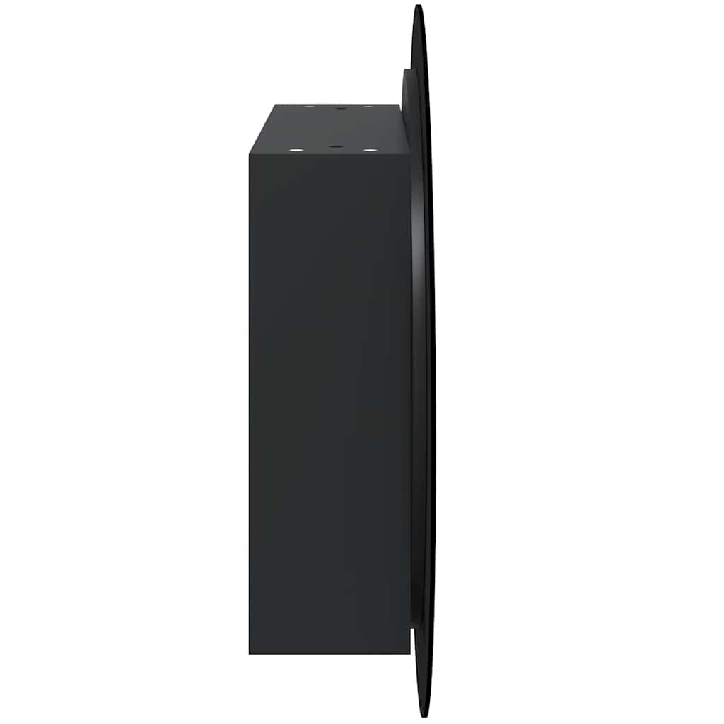 Kupaonski ormarić s okruglim ogledalom LED crni 54x54x17,5 cm