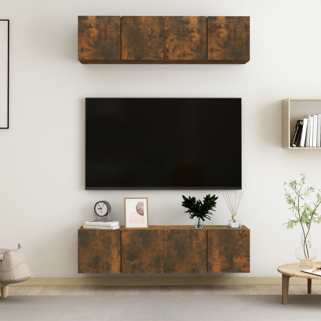 Zidni TV ormarići 4 kom boja hrasta 60 x 30 x 30 cm drveni