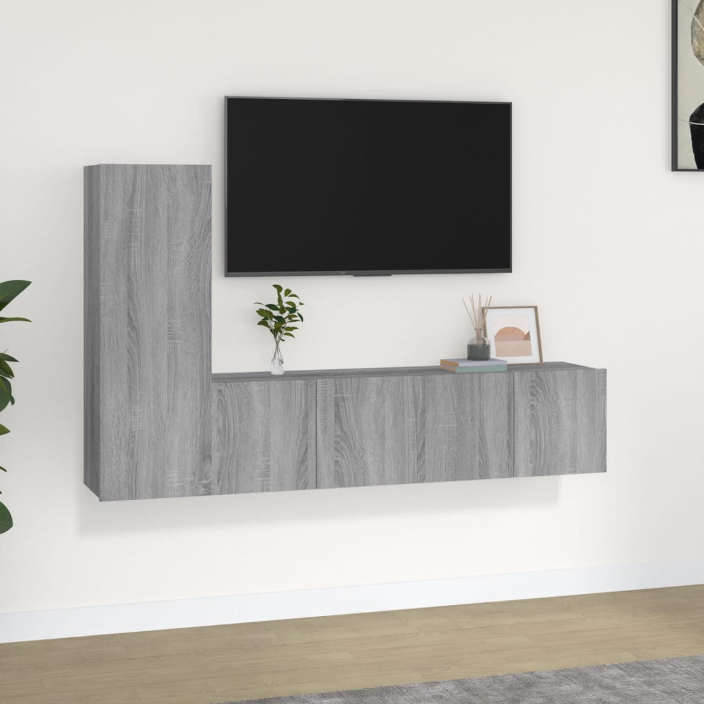 3-dijelni set TV ormarića boja hrasta sonome konstruirano drvo