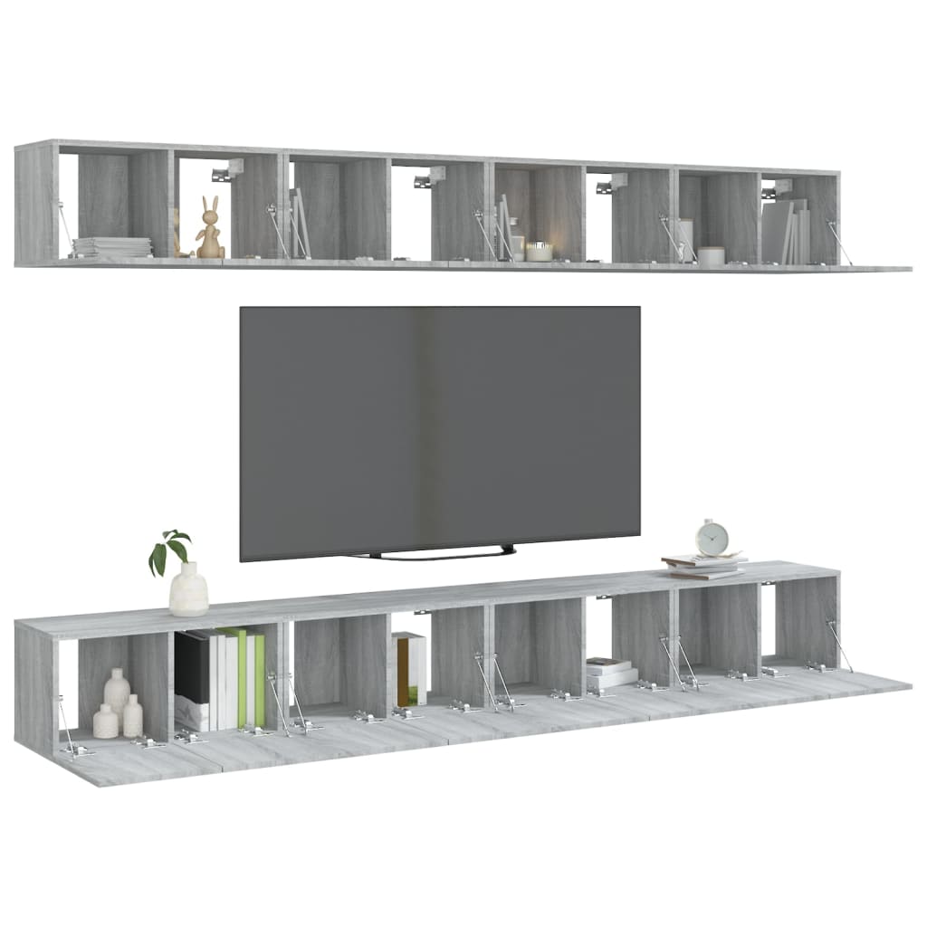 TV ormarići 8 kom boja hrasta 60 x 30 x 30 cm konstruirano drvo
