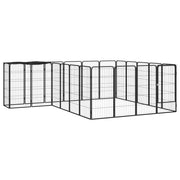 Ograda za pse s 22 panela crna 50 x 100 cm čelik obložen prahom