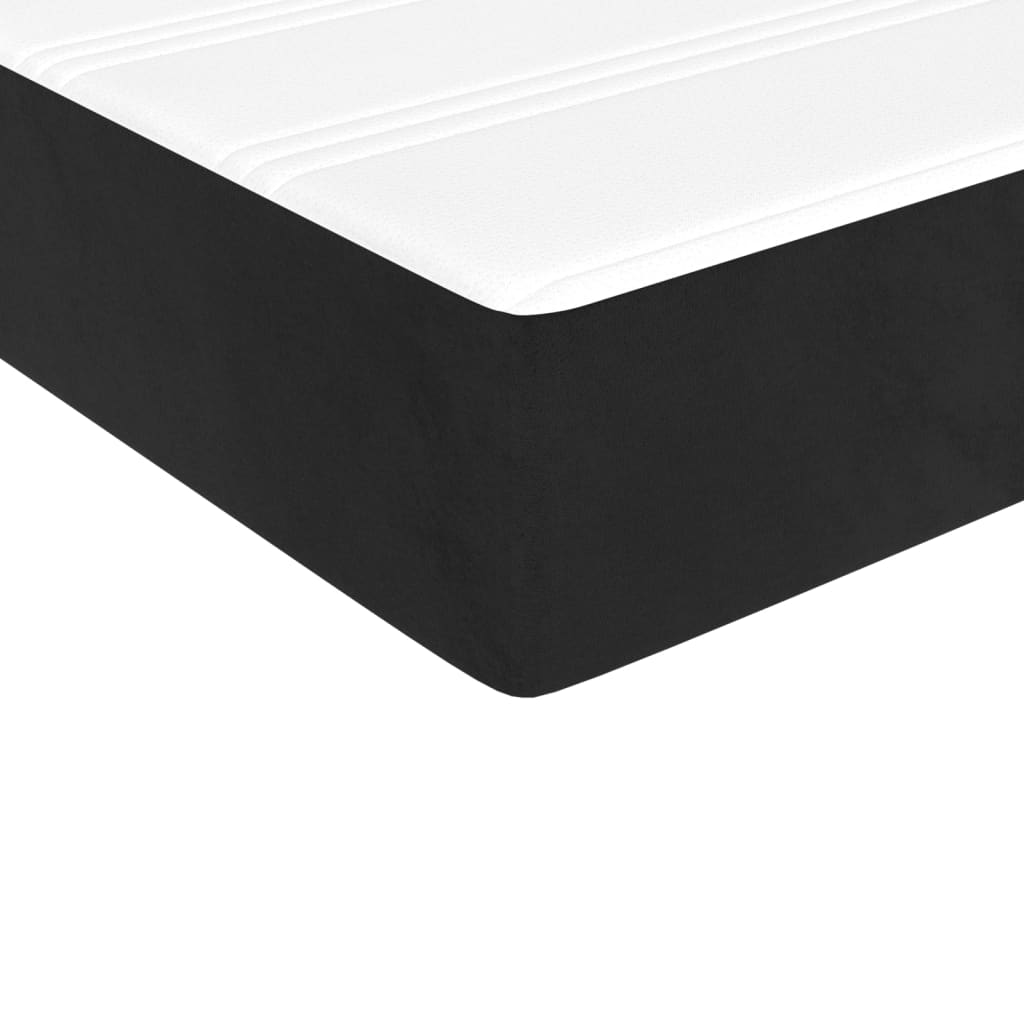 Madrac s džepičastim oprugama srednje tvrdoće crni 80 x 200 x 20 cm baršunasti
