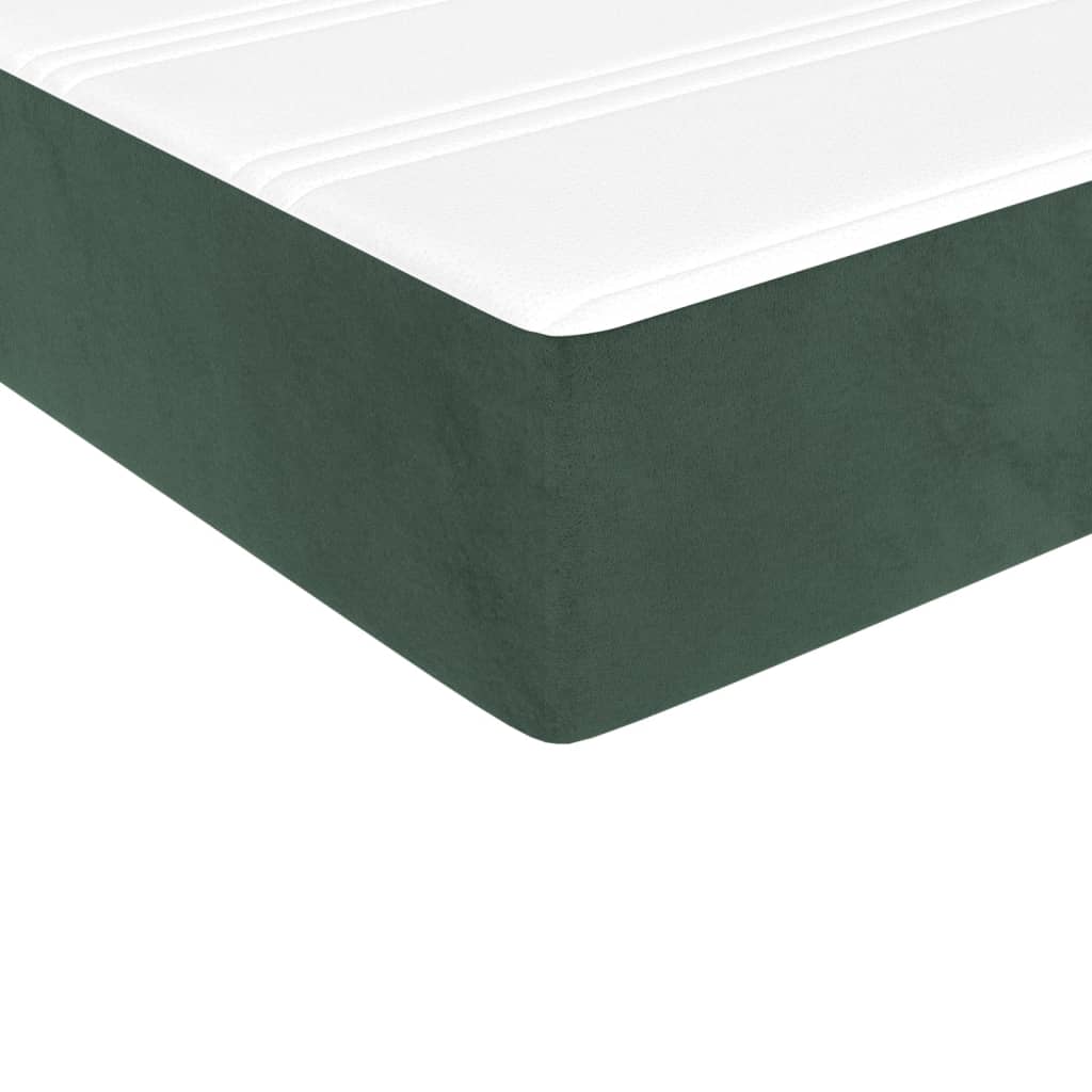 Madrac s oprugama srednje tvrdoće tamnozeleni 80 x 200 x 20 cm baršunasti
