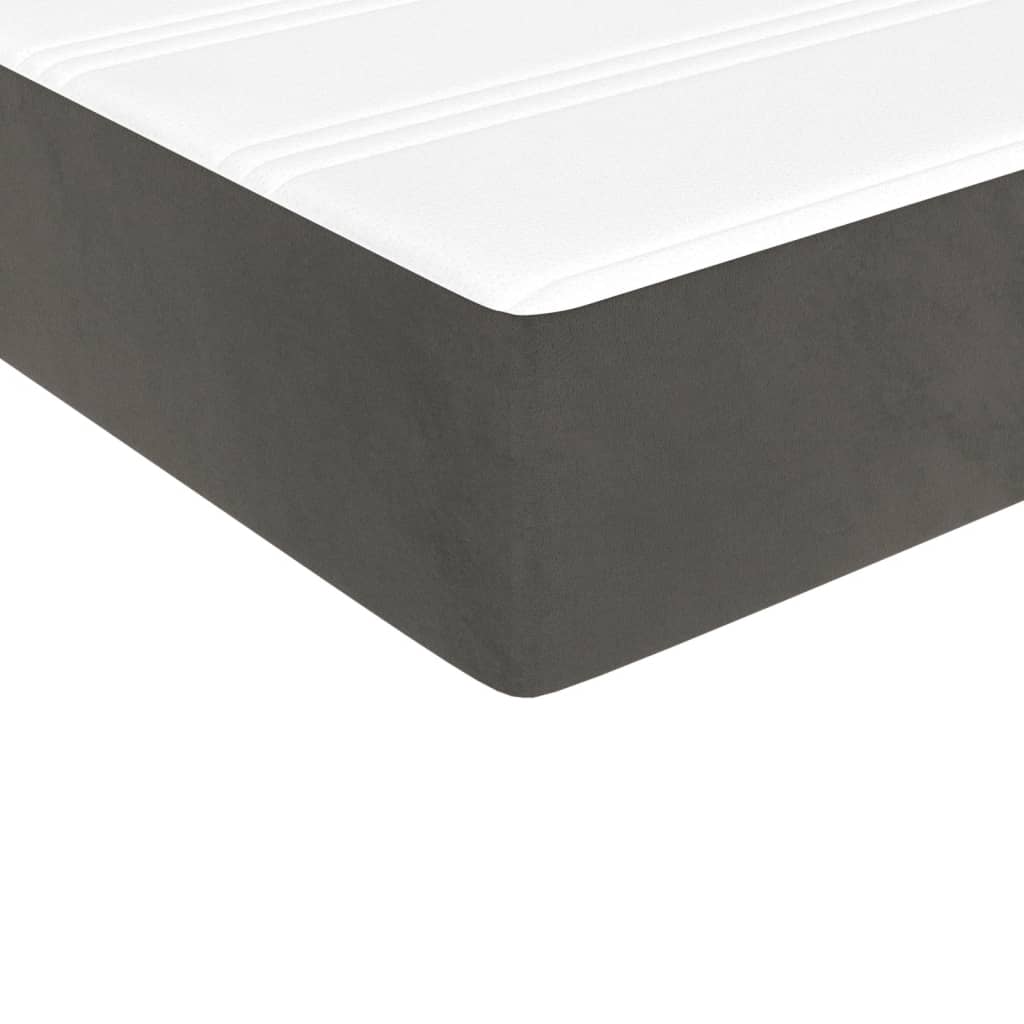 Madrac s oprugama srednje tvrdoće tamnosivi 100x200x20 cm baršunasti