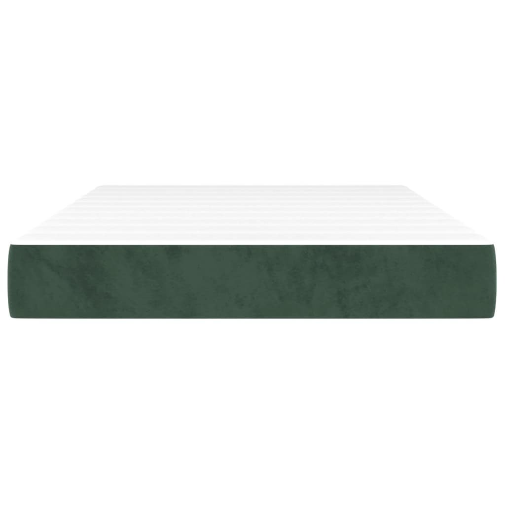 Madrac s oprugama srednje tvrdoće tamnozeleni 120x200x20 cm baršunasti