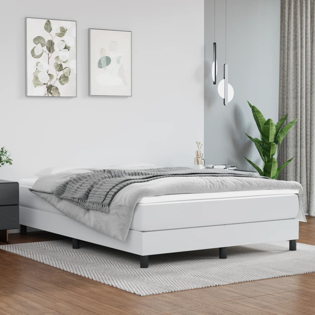 Madrac s džepičastim oprugama srednje tvrdoće bijeli 140x200x20 cm umjetne kože