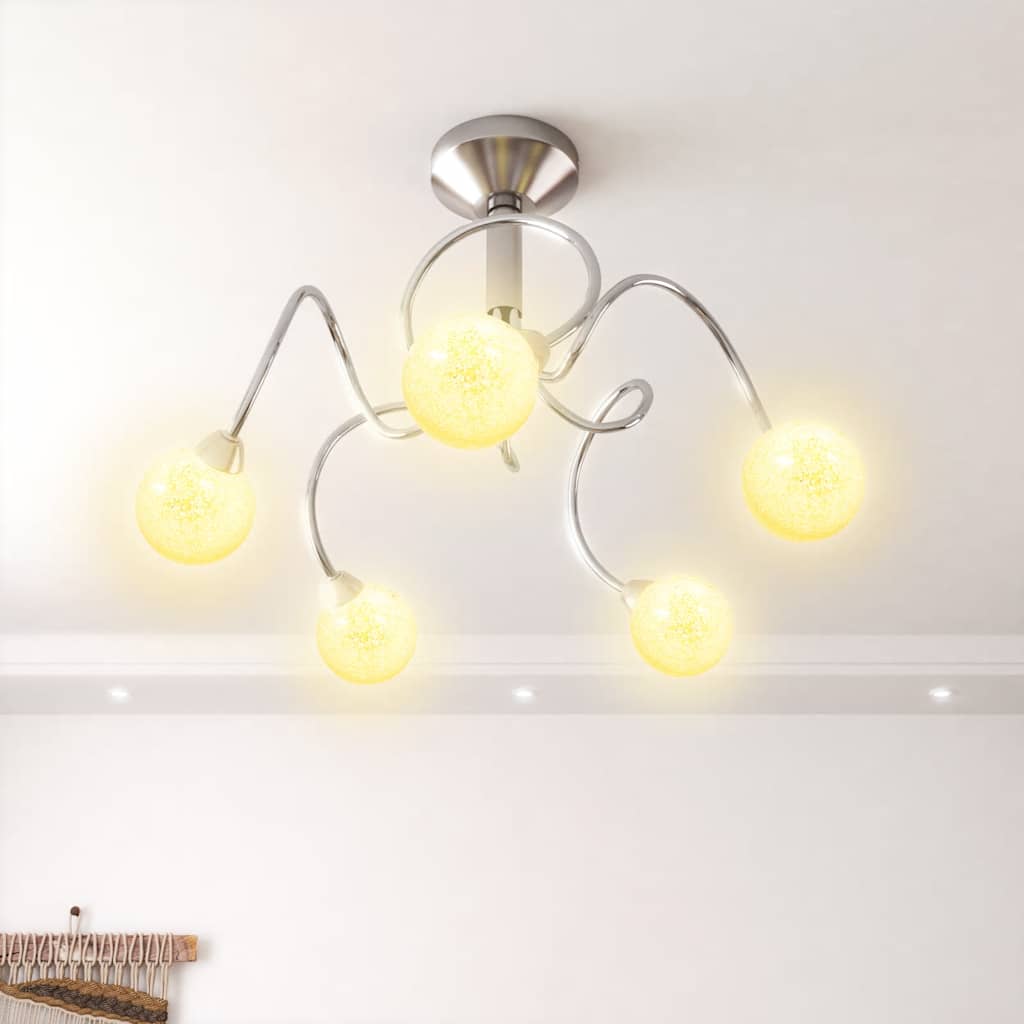 Stropna lampa s okruglim staklenim sjenilima 5 G9 LED svjetala