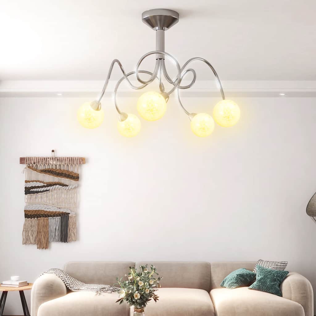 Stropna lampa s okruglim staklenim sjenilima 5 G9 LED svjetala