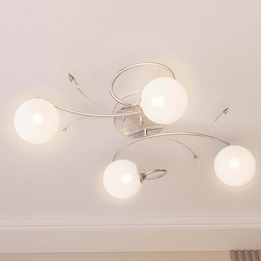 Stropna lampa s okruglim staklenim sjenilima 4 G9 LED svjetla
