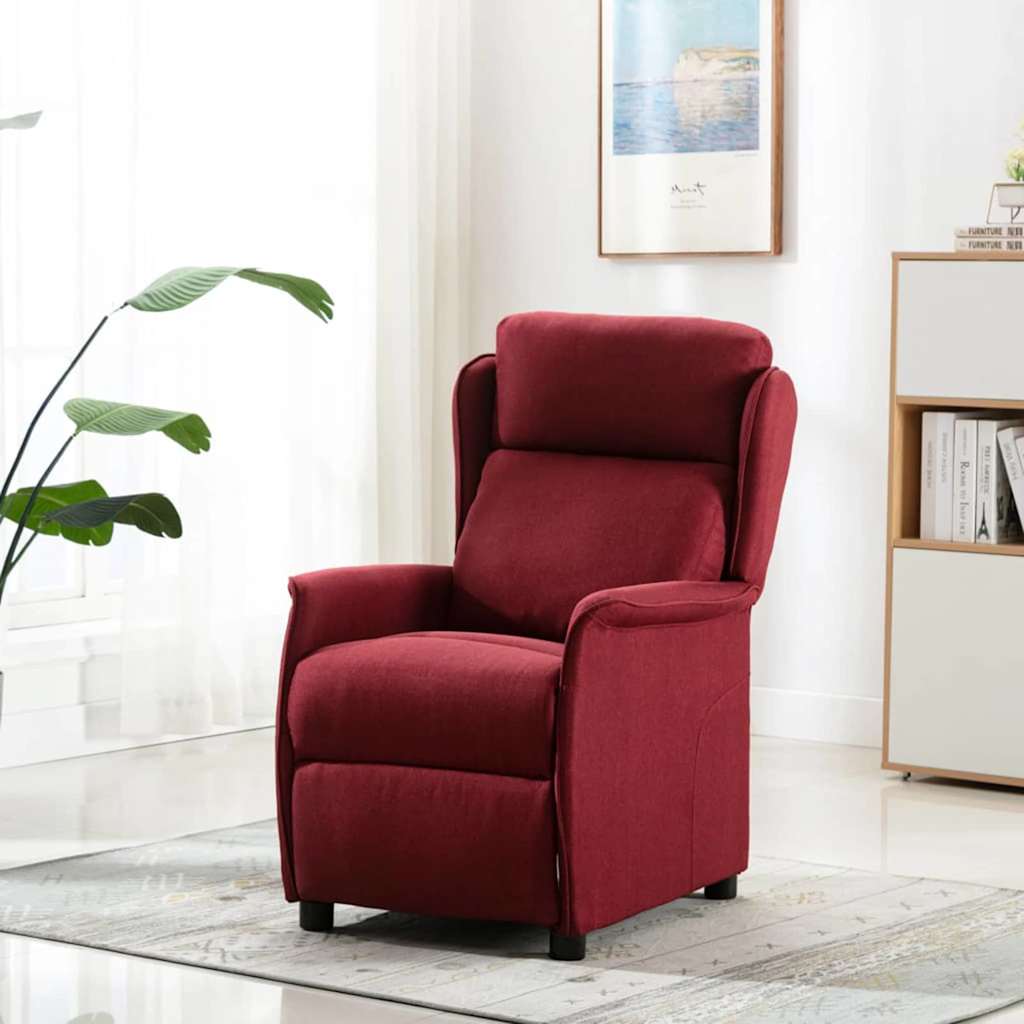 Massagerica s jastukom Burgundac 93.5 x 67.5 x 101.5 cm tkanina