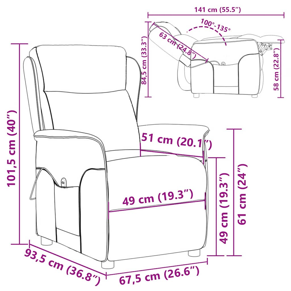 Massagerica s jastukom Smeđa 93.5 x 67.5 x 101.5 cm tkanina