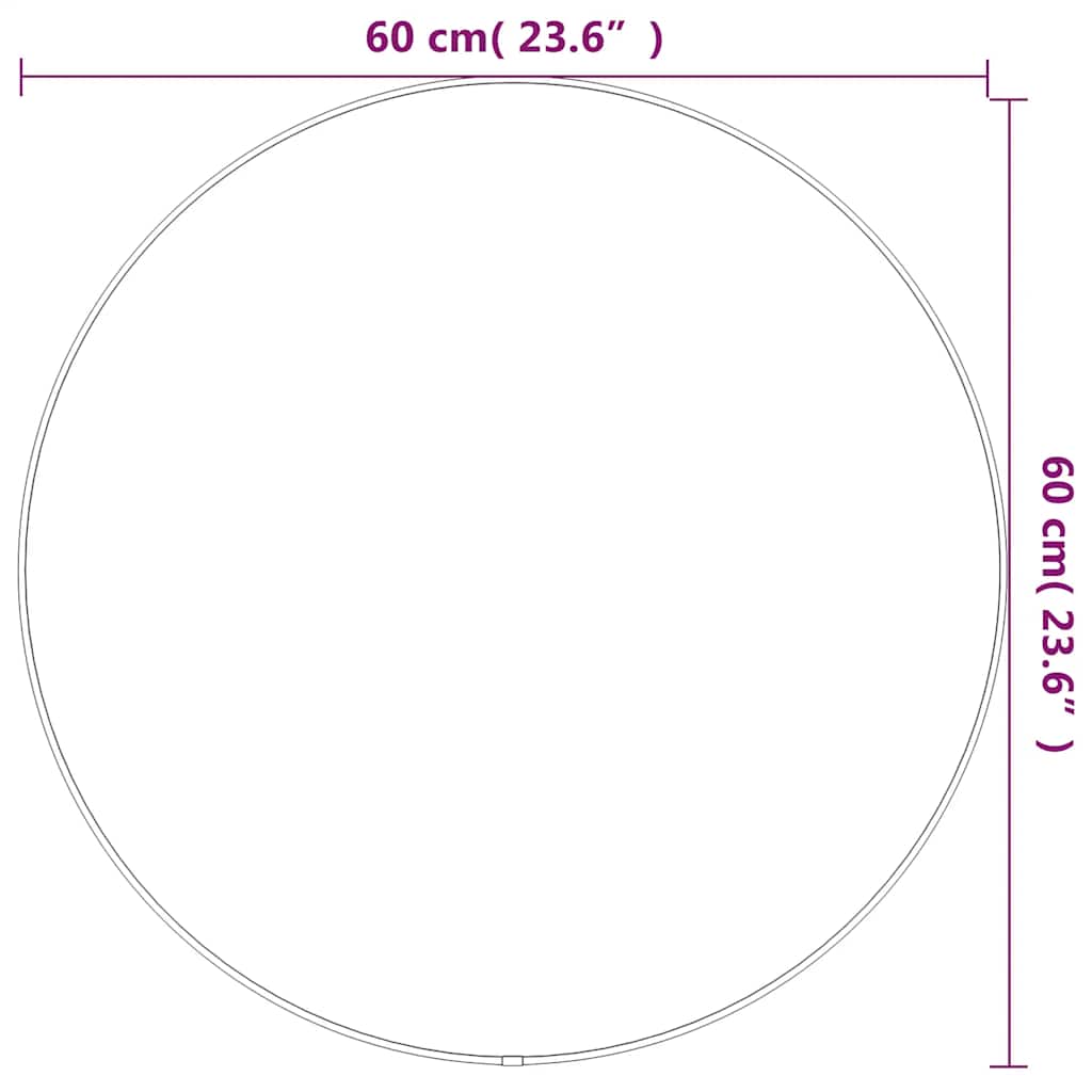 Zidno ogledalo srebrno Ø 60 cm okruglo