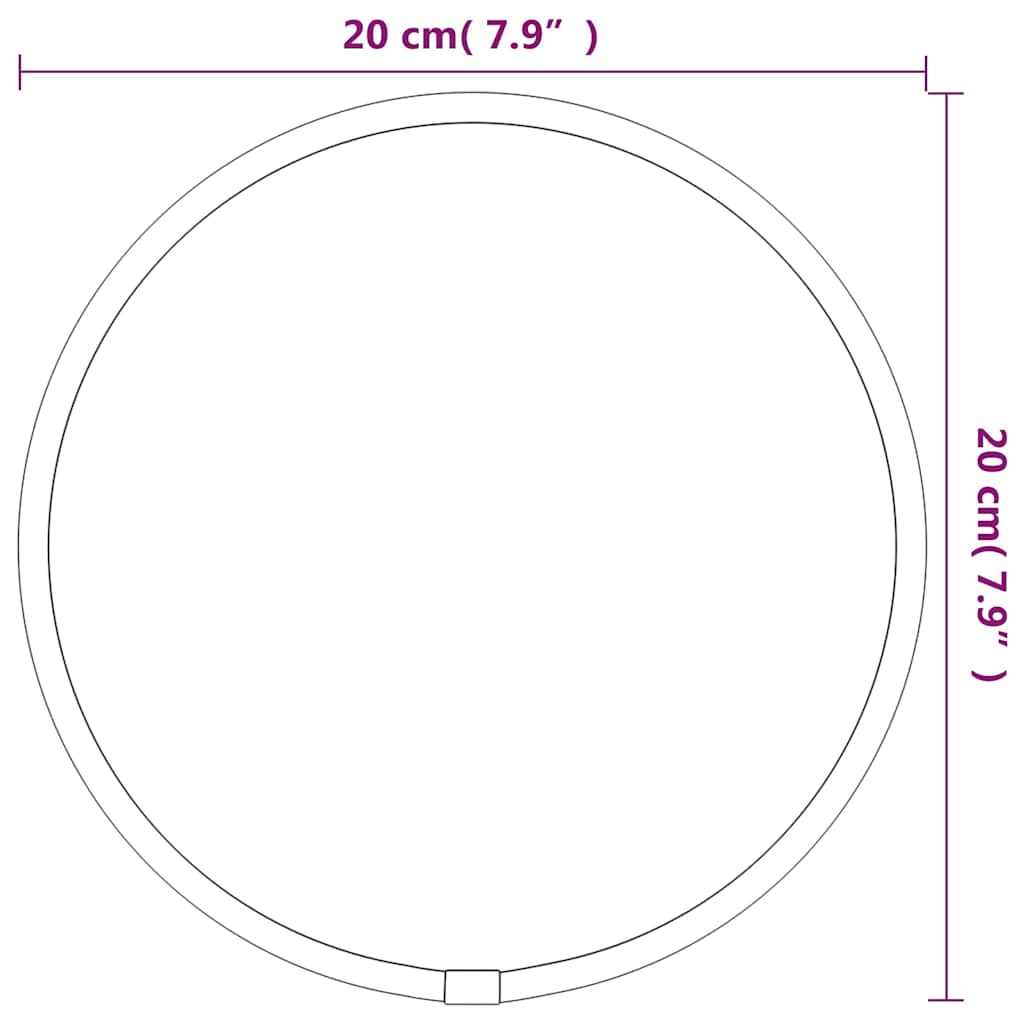 Zidno ogledalo zlatno Ø 20 cm okruglo