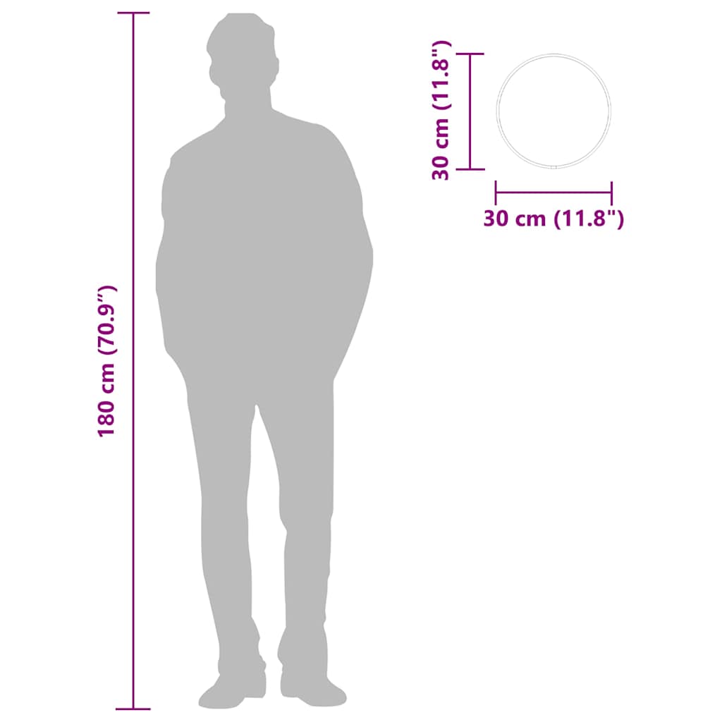 Zidno ogledalo zlatno Ø 30 cm okruglo