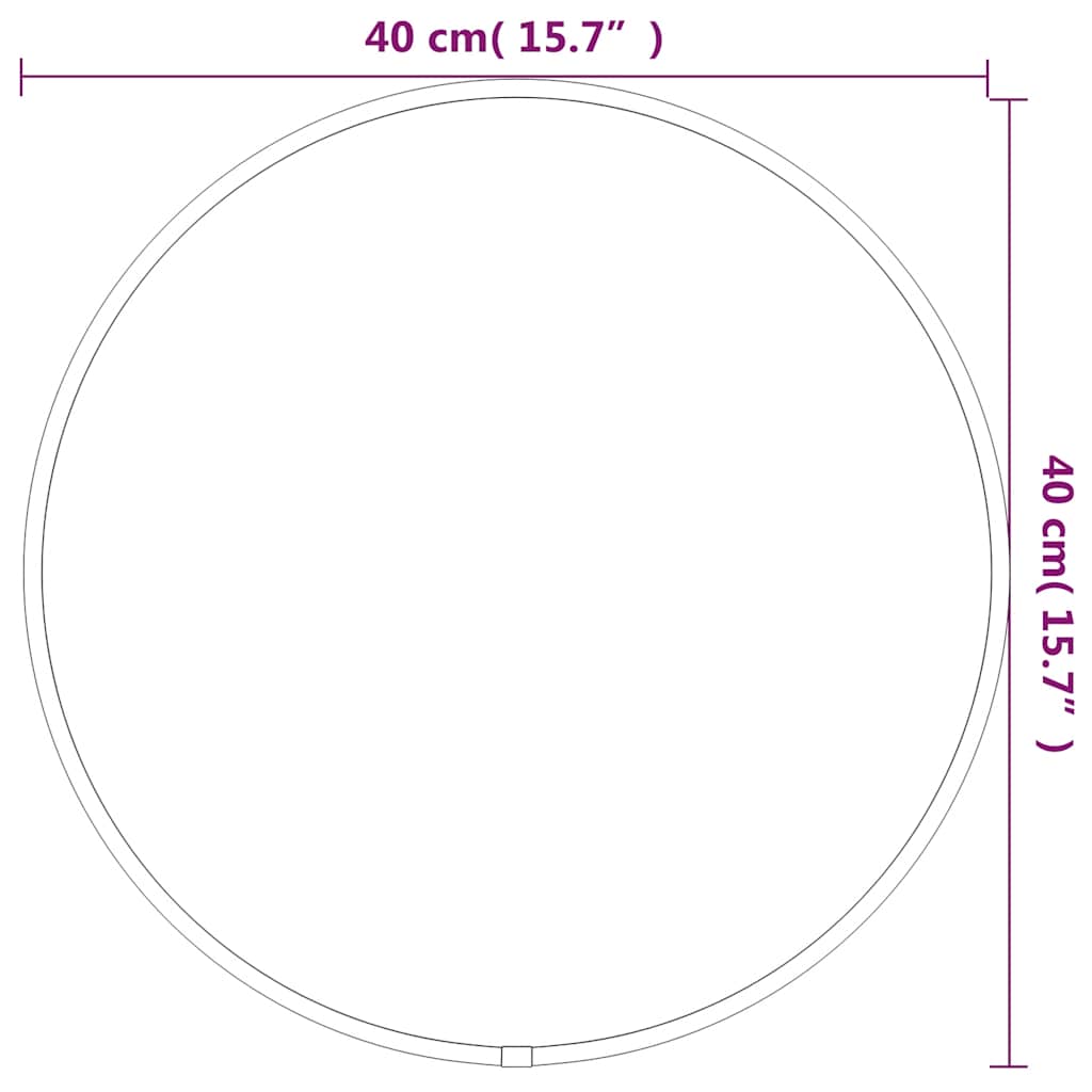 Zidno ogledalo crno Ø 40 cm okruglo