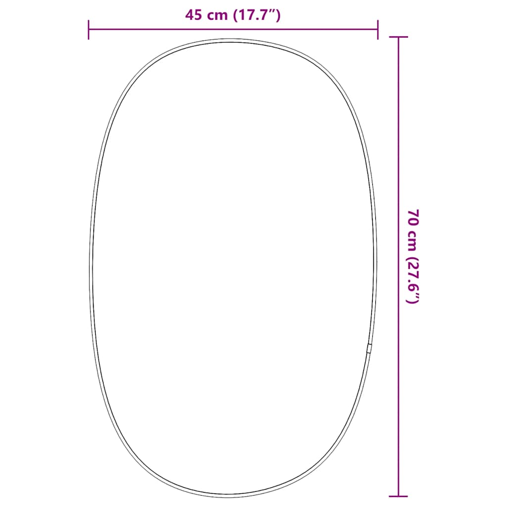 Zidno ogledalo srebrno 70x45 cm
