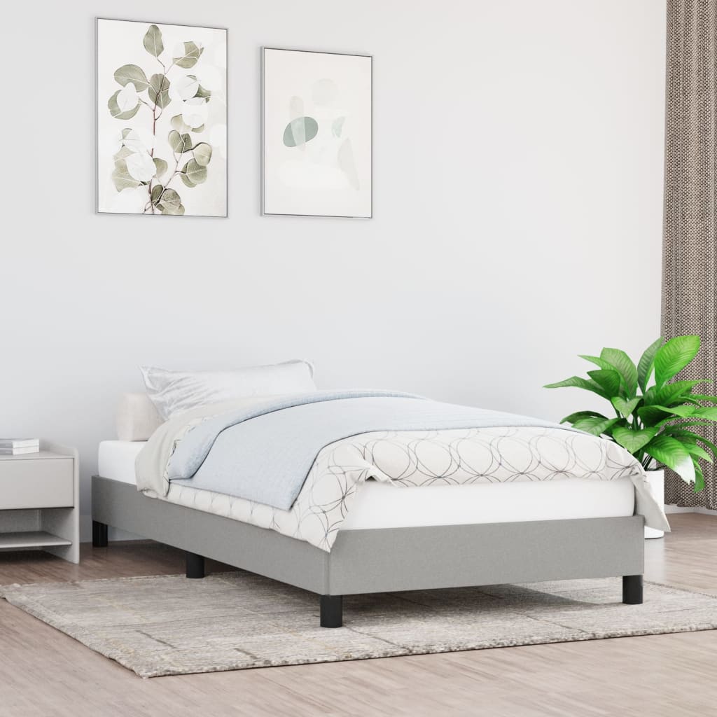 Okvir kreveta bez madraca svjetlosivi 100x200 cm od tkanine