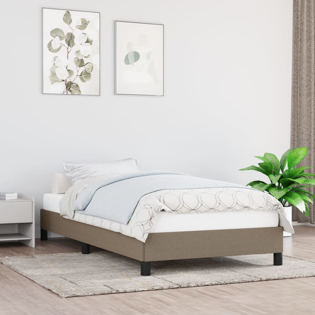 Okvir za krevet bez madraca smeđesivi 100 x 200 cm od tkanine